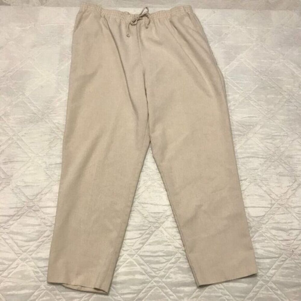 Alfred Dunner womens cream casual pull on pants size 16